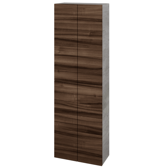 Hochschrank UNI SV1D4 50  - D01 Beton - Griffes T00 - D06 Nussbaum