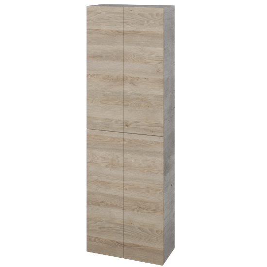 Hochschrank UNI SV1D4 50  - D01 Beton - Griffes T00 - D17 Eiche Colorado
