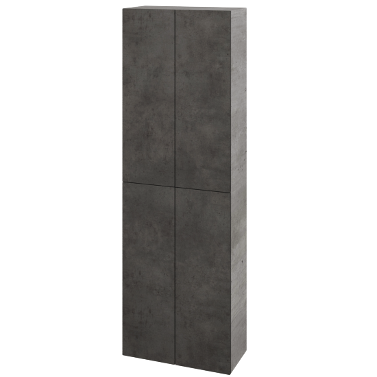 Hochschrank UNI SV1D4 50  - D01 Beton - Grifflose Ausführung T00 (ohne Bohrungen für Griffe) - D16 Dark Beton