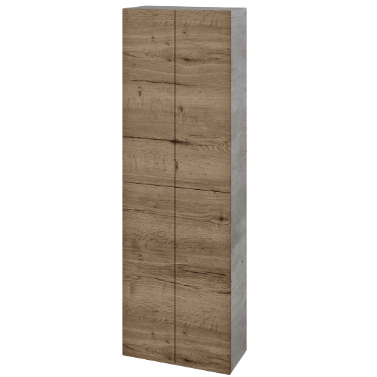 Hochschrank UNI SV1D4 50  - D01 Beton - Griffes T00 - D21 Tobacco