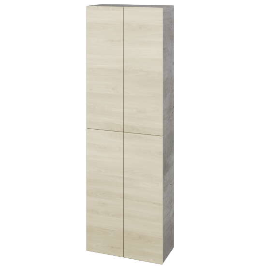 Hochschrank UNI SV1D4 50  - D01 Beton - Grifflose Ausführung T00 (ohne Bohrungen für Griffe) - D24 Ohio