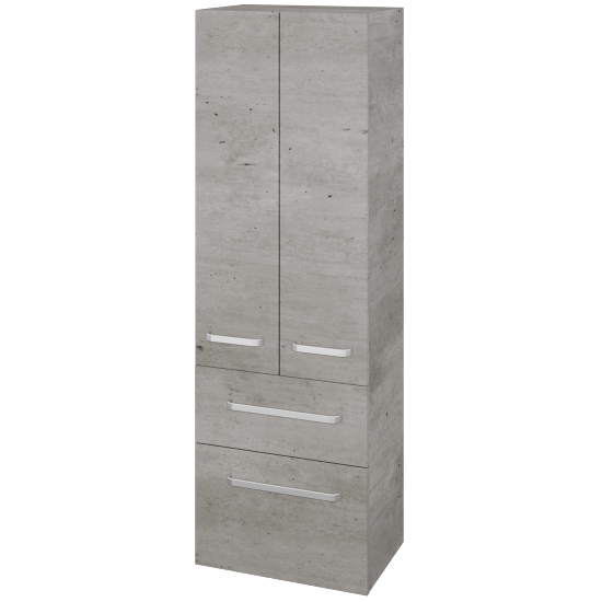 UNI SVD2Z2 50 Hochschrank  - D01 Beton - Griffes T01 - D01 Beton