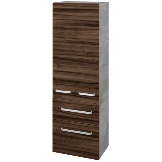 Hochschrank UNI SVD2Z2 50  - D01 Beton - Griffes T01 - D06 Nussbaum