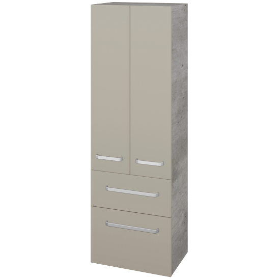 Hochschrank UNI SVD2Z2 50  - D01 Beton - Griffes T01 - L04 Taupe Lack Hochglanz