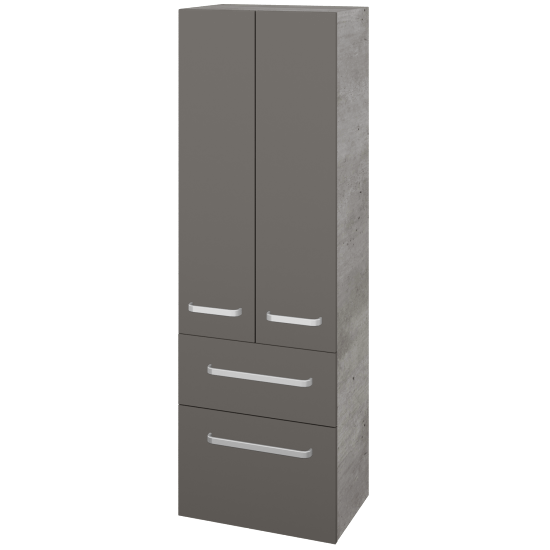 Hochschrank UNI SVD2Z2 50  - D01 Beton - Griffes T01 - N06 Lava