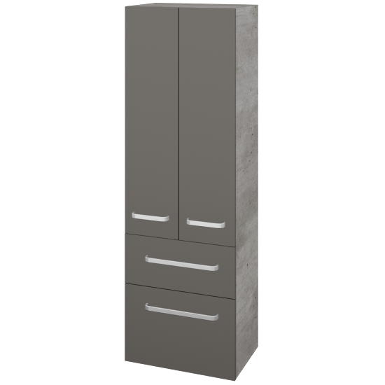 UNI SVD2Z2 50 Hochschrank  - D01 Beton - Griffes T01 - N06 Lava