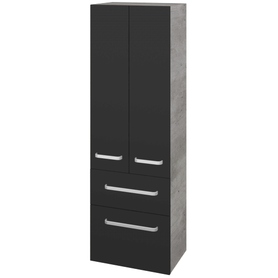 Hochschrank UNI SVD2Z2 50  - D01 Beton - Griffes T01 - N03 Graphite