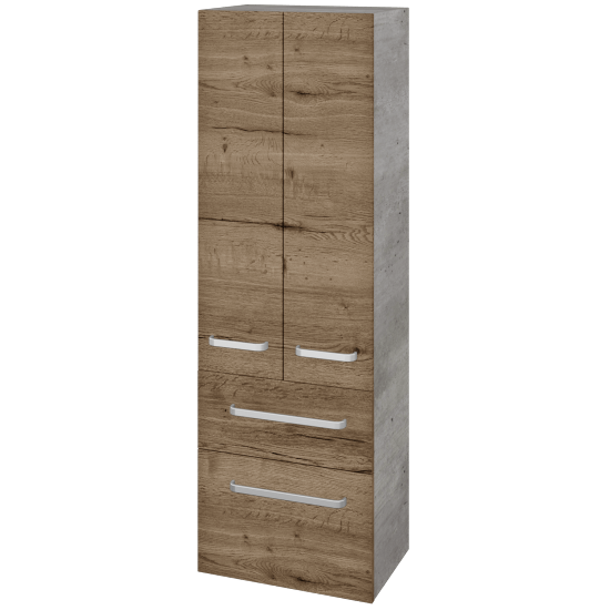 UNI SVD2Z2 50 Hochschrank  - D01 Beton - Griffes T01 - D21 Tobacco