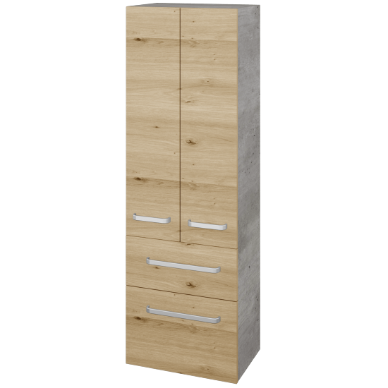 Hochschrank UNI SVD2Z2 50  - D01 Beton - Griffes T01 - D22 Caramel