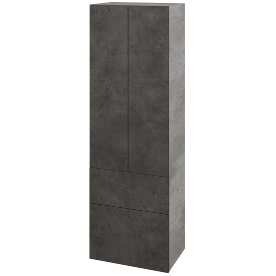 Hochschrank UNI SVD2Z2 50  - D01 Beton - Grifflose Ausführung T00 (ohne Bohrungen für Griffe) - D16 Dark Beton