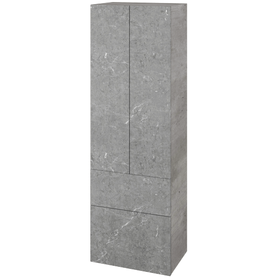 Hochschrank UNI SVD2Z2 50  - D01 Beton - Grifflose Ausführung T00 (ohne Bohrungen für Griffe) - D20 Galaxy