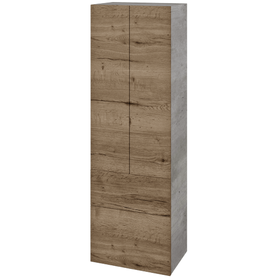 Hochschrank UNI SVD2Z2 50  - D01 Beton - Griffes T00 - D21 Tobacco