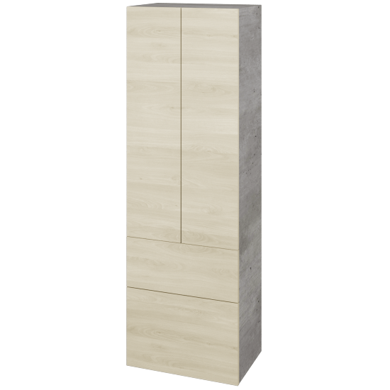 Hochschrank UNI SVD2Z2 50  - D01 Beton - Grifflose Ausführung T00 (ohne Bohrungen für Griffe) - D24 Ohio