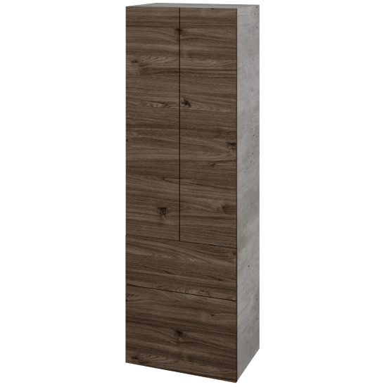 Hochschrank UNI SVD2Z2 50  - D01 Beton - Griffes T00 - D25 Teak