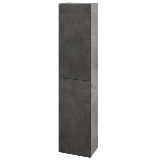 Hochschrank UNI SV1D2 35  - D01 Beton - Grifflose Ausführung T00 (ohne Bohrungen für Griffe) - D16 Dark Beton - Links