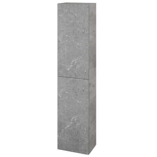 Hochschrank UNI SV1D2 35  - D01 Beton - Grifflose Ausführung T00 (ohne Bohrungen für Griffe) - D20 Galaxy - Links