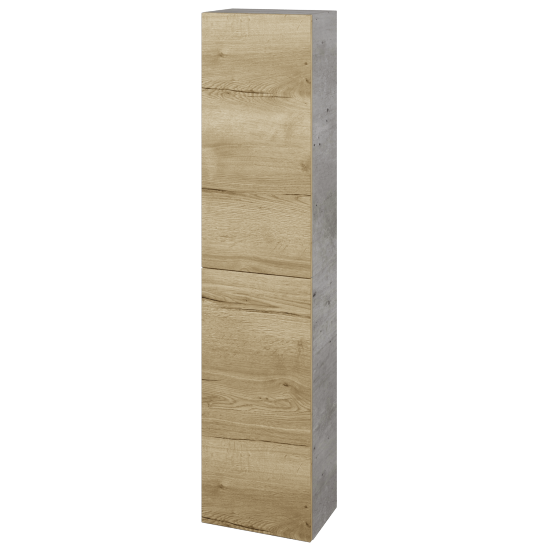 Hochschrank UNI SV1D2 35  - D01 Beton - Grifflose Ausführung T00 (ohne Bohrungen für Griffe) - D26 Ontario - Links