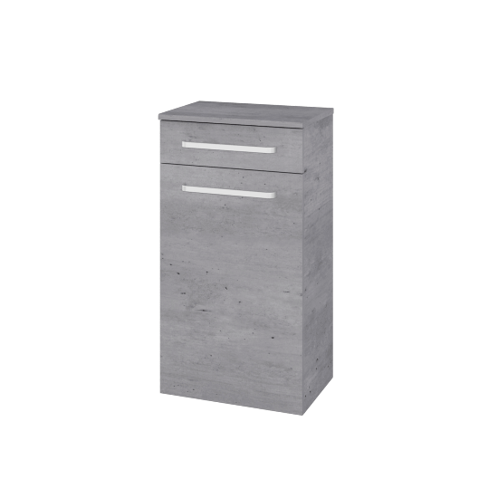 UNI SNDZ 50 Niedriger Schrank  - D01 Beton - Griffes T01 - D01 Beton - Links