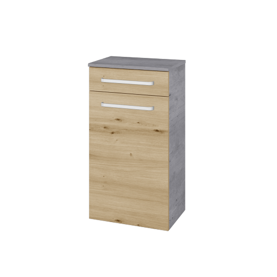Niedriger Schrank UNI SNDZ 50  - D01 Beton - Griffes T01 - D22 Caramel - Links