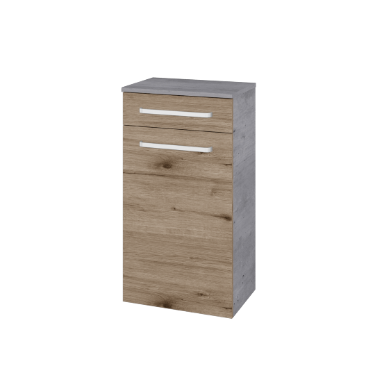 Niedriger Schrank UNI SNDZ 50  - D01 Beton - Griffes T01 - D23 Herkules - Links