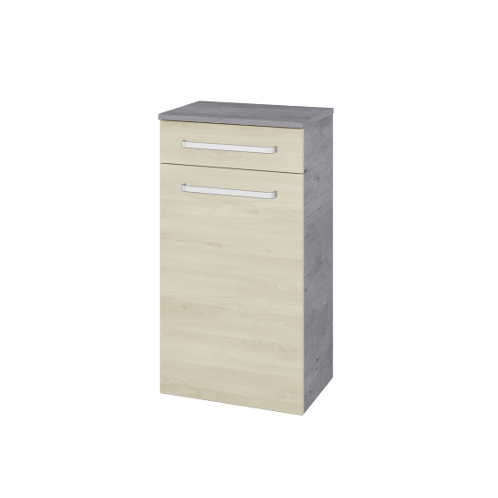 Niedriger Schrank UNI SNDZ 50  - D01 Beton - Griffes T01 - D24 Ohio - Links