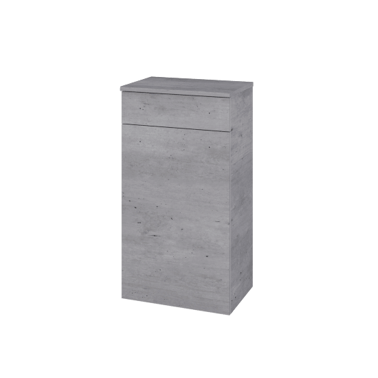 Niedriger Schrank UNI SNDZ 50  - D01 Beton - Griffes T00 - D01 Beton - Links