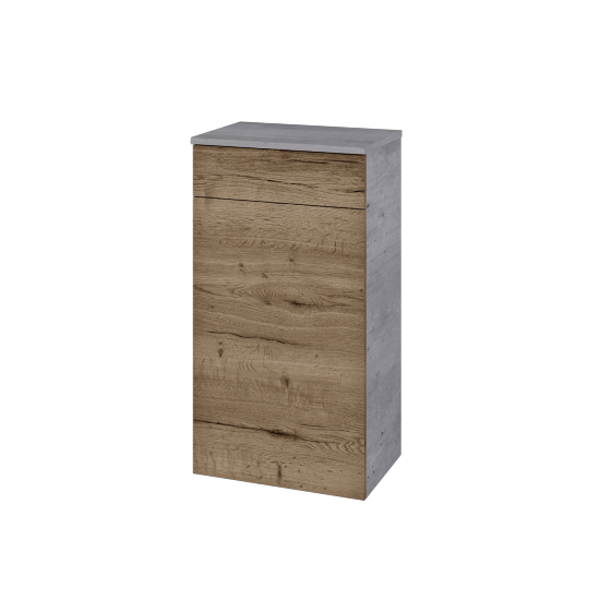 Niedriger Schrank UNI SNDZ 50  - D01 Beton - Griffes T00 - D21 Tobacco - Links
