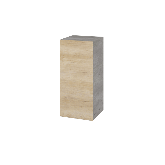 Hängeschrank UNI SYD 35  - D01 Beton - Griffes T00 - D15 Eiche Nebraska - Links