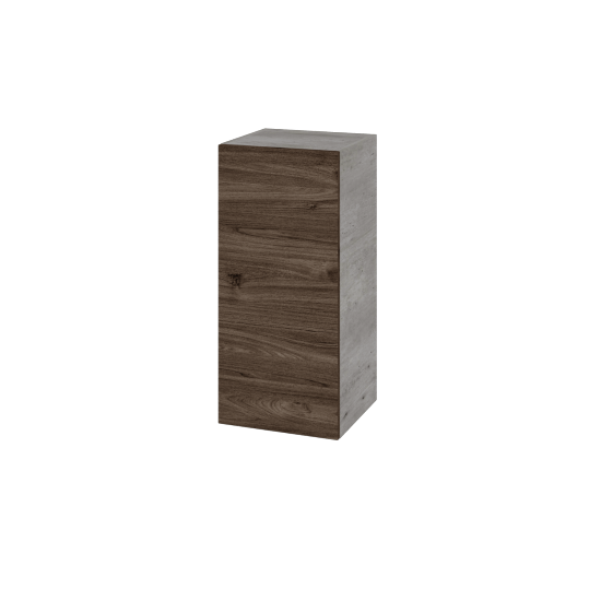 Hängeschrank UNI SYD 35  - D01 Beton - Griffes T00 - D25 Teak - Links