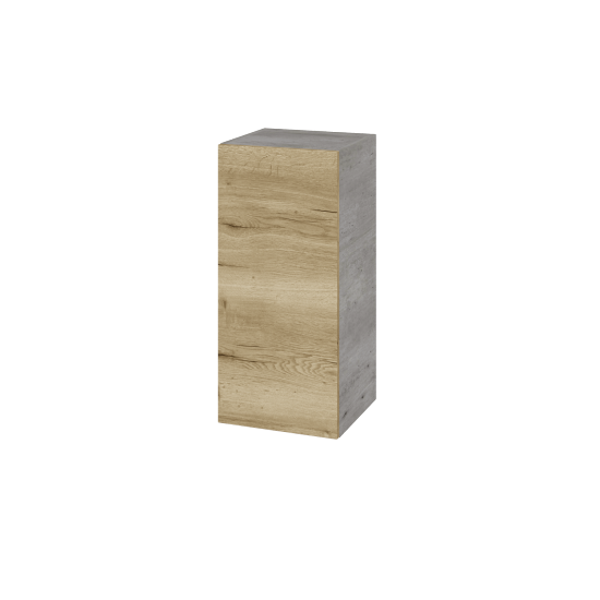 Hängeschrank UNI SYD 35  - D01 Beton - Griffes T00 - D26 Ontario - Links