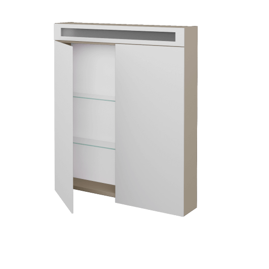 Badezimmer Spiegelschrank NEXT GA2O 70  - L04 Beige Lack Hochglanz