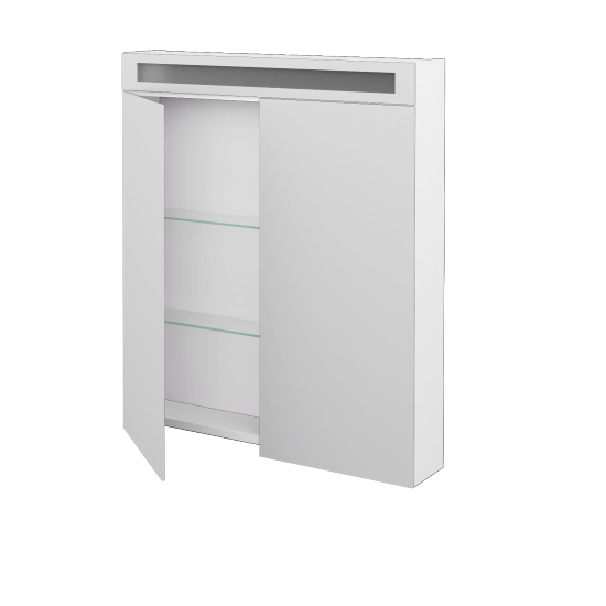 Badezimmer Spiegelschrank NEXT GA2O 70  - N01 Weiß Hochglanz