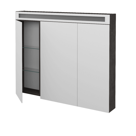 Spiegelschrank NEXT GA3O 100  - D16 Dark Beton