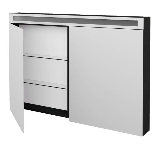 Spiegelschrank NEXT GA2O 120  - L03 Grau Metallic Lack Hochglanz