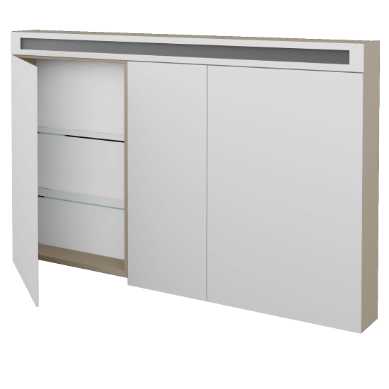 Spiegelschrank NEXT GA3O 130  - L04 Taupe Lack Hochglanz