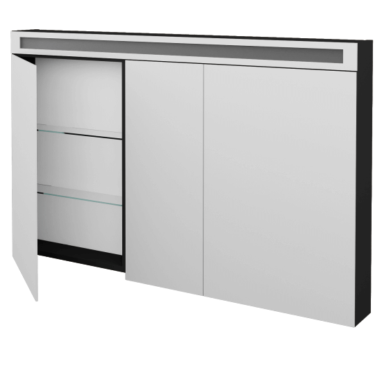 Spiegelschrank NEXT GA3O 130  - L03 Grau Metallic Lack Hochglanz