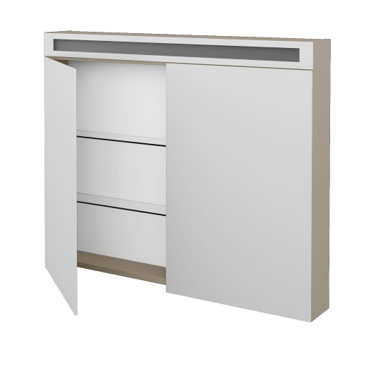 Spiegelschrank ORO GA2OE 100  - L04 Taupe Lack Hochglanz