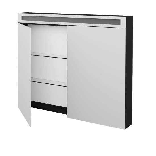 Spiegelschrank ORO GA2OE 100  - L03 Grau Metallic Lack Hochglanz