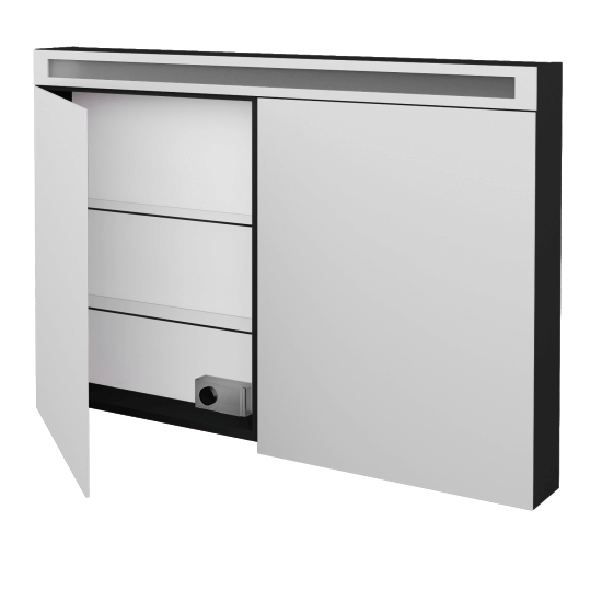 Spiegelschrank ORO GA2OE 120  - L03 Grau Metallic Lack Hochglanz