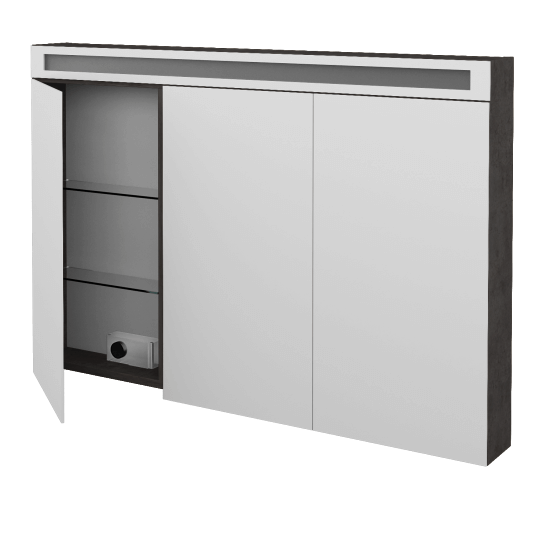 Badezimmer Spiegelschrank ORO GA3OE 120  - D16 Dark Beton