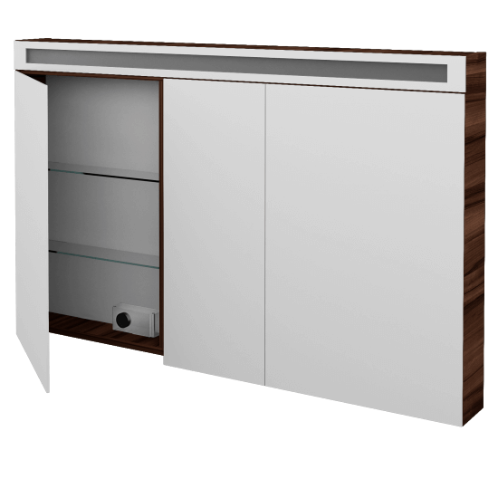 Spiegelschrank ORO GA3OE 130  - D06 Nussbaum