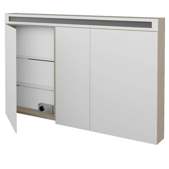 Spiegelschrank ORO GA3OE 130  - L04 Taupe Lack Hochglanz