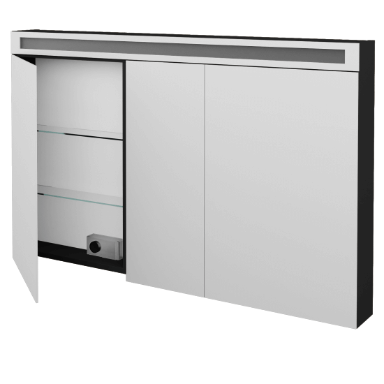 Spiegelschrank ORO GA3OE 130  - L03 Grau Metallic Lack Hochglanz