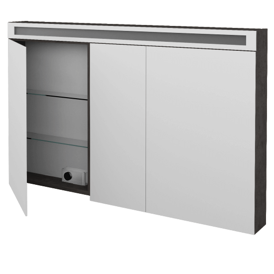 Spiegelschrank ORO GA3OE 130  - D16 Dark Beton