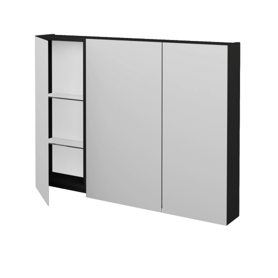 Badezimmer Spiegelschrank AMBIENTE GA3E 100  - L03 Grau Metallic Lack Hochglanz