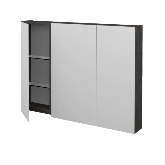 Badezimmer Spiegelschrank AMBIENTE GA3E 100  - D16 Dark Beton