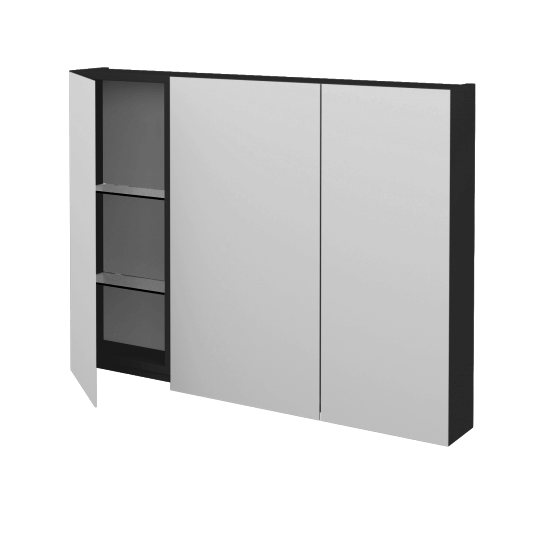 Badezimmer Spiegelschrank AMBIENTE GA3E 100  - N03 Graphite