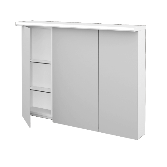 Spiegelschrank LINEA GA3OE 100  - N01 Weiß Hochglanz