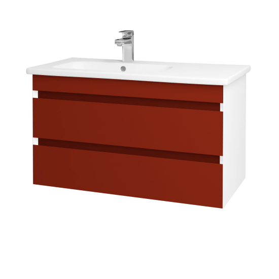 Badezimmerschrank JESTY SZZ2 90  - L01 Weiß Lack Hochglanz - L07 Rot Lack Hochglanz