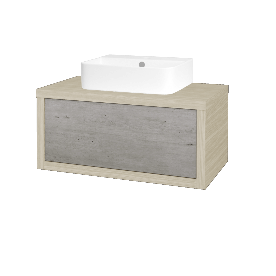 Badezimmerschrank MOVE SZZ 80 (Waschtisch Joy 3)  - D04 Eiche - D01 Beton